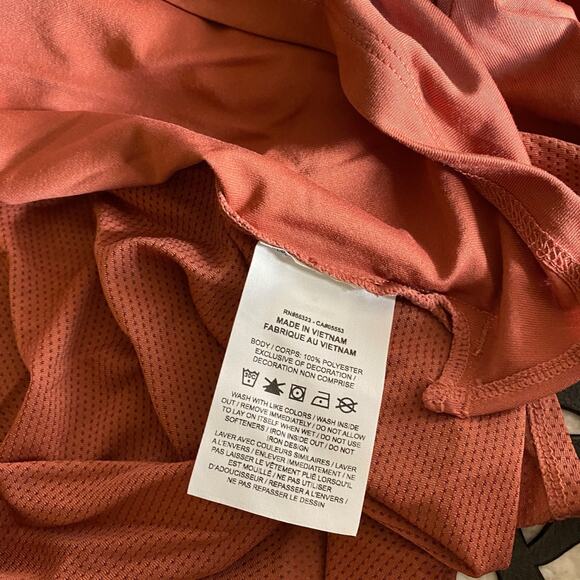 Nike Dri-FIT Long Sleeve Shirt M Rust Orange | Lightweight Athletic Top - Picture 6 of 9